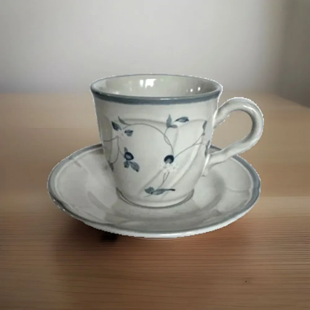 Noritake Strawberry Delight (8671) Cup & Saucer Sets EC Service for TWO